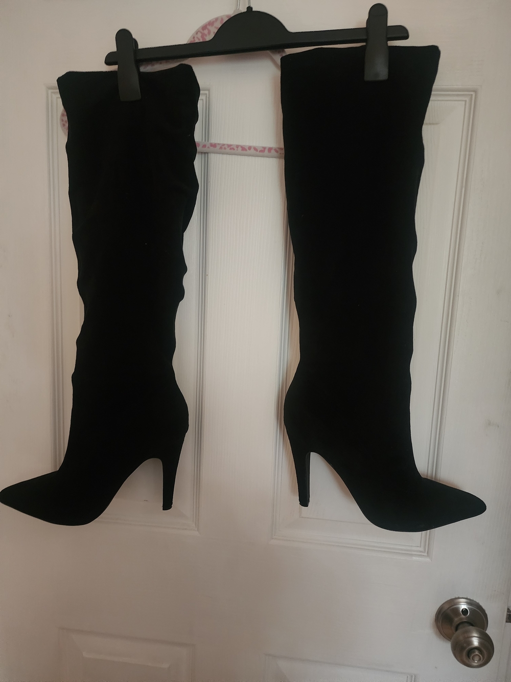 Classic Black Knee-High Stiletto Boots - Women's